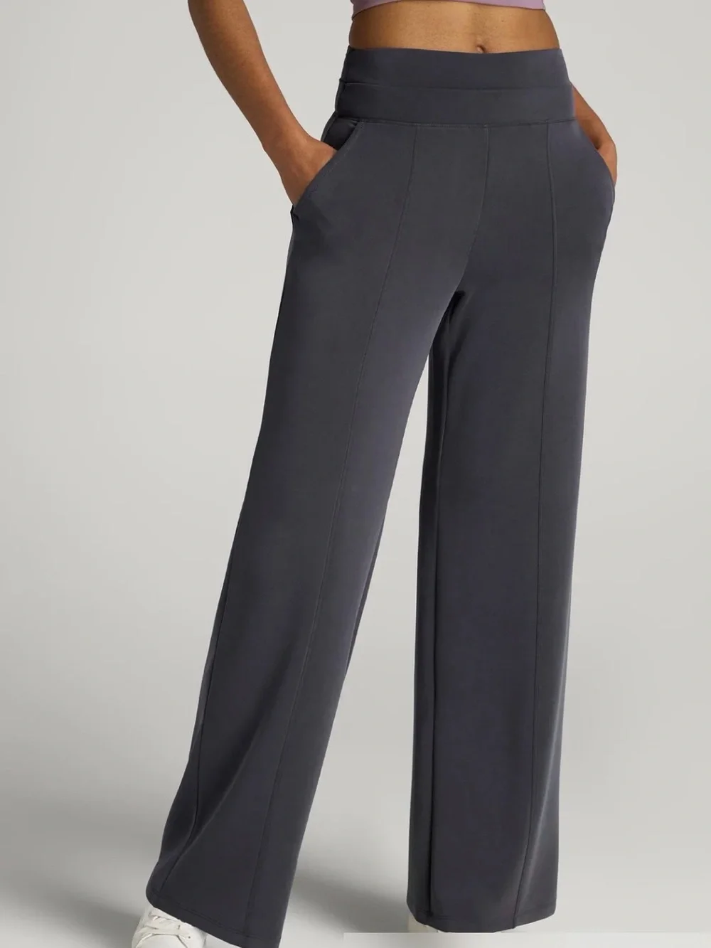 American Tall Soft Motion Wide Leg Ultra High Rise Pant Black Size XL Extra Tall - Picture 1 of 9